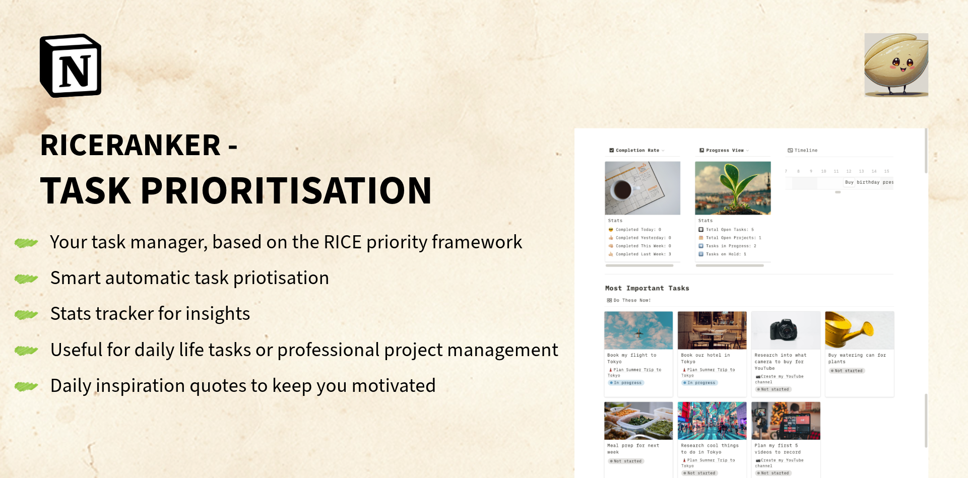 RiceRanker - Task Prioritisation Template